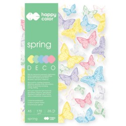Blok Deco Spring A5 170g 20 arkuszy Happy Color papier kolorowy kreatywny