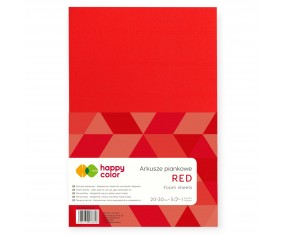 Arkusze piankowe A4 5 szt 20x30 cm czerwone HappyColor kreatywne pianki