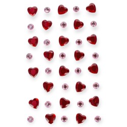 Naklejki SERCA serduszka 3w1 Craft with Fun 12 szt. mix do dekoracji i scrapbooking