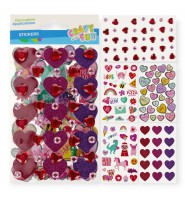 Naklejki SERCA serduszka 3w1 Craft with Fun 12 szt. mix do dekoracji i scrapbooking