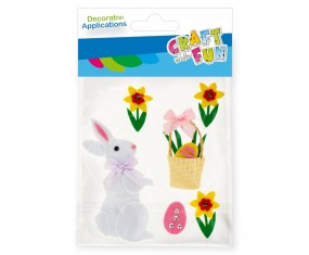Naklejki piankowe ZAJĄCZEK 6 szt. Craft with Fun do dekoracji WIELKANOCNYCH