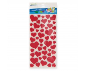 Naklejki piankowe SERCA serduszka 51 szt. Craft with Fun do kartek prezentów WALENTYNKI