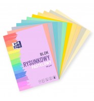 Blok rysunkowy OXFORD A4 100g 10 kartek PASTELOWY barwiony w masie