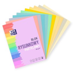 Blok rysunkowy OXFORD A4 100g 10 kartek PASTELOWY barwiony w masie