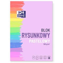 Blok rysunkowy OXFORD A4 100g 10 kartek PASTELOWY barwiony w masie