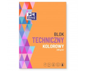 Blok techniczny OXFORD A4 225g 10 kartek KOLOROWY papier barwiony w masie
