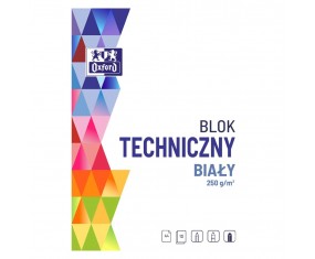 Blok TECHNICZNY A4 250g 10 kartek OXFORD papier do rysunków szkiców