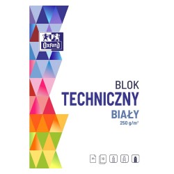 Blok TECHNICZNY A4 250g 10 kartek OXFORD papier do rysunków szkiców