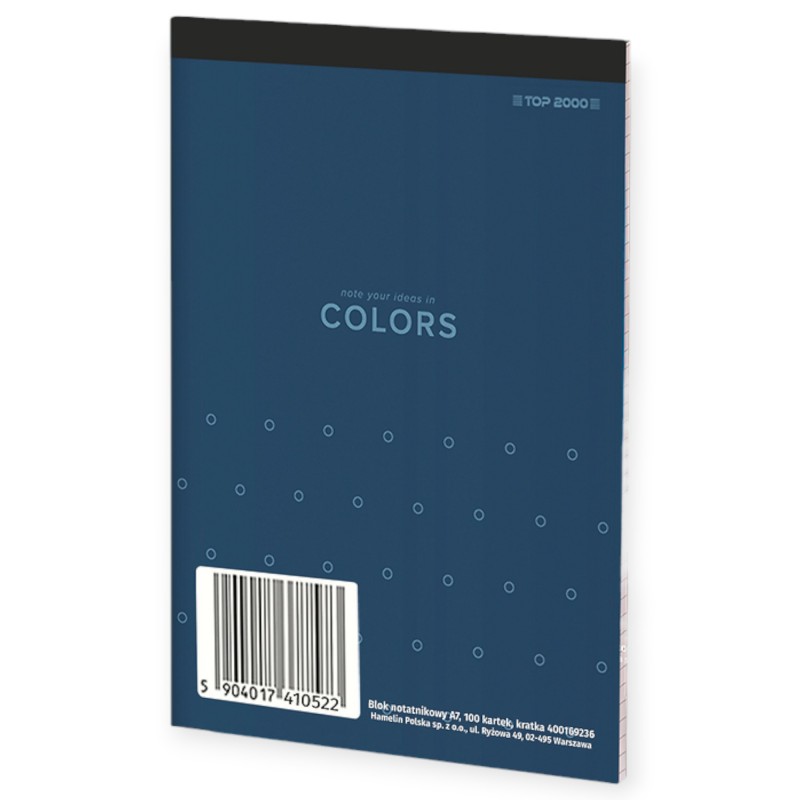Blok notatnikowy NOTATNIK A7 100 k w kratkę TOP 2000 Colors