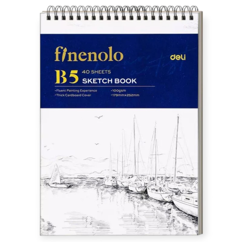 Szkicownik Deli Finenolo B5 na SPIRALI 40 kartek papier do SZKICÓW