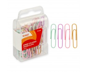 Spinacze EAGLE TY-119 PASTELOWE 50mm 35 szt. biurowe kolorowe metalowe