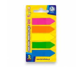 Zakładki indeksujące ASTRA 5 kolorów NEON samoprzylepne karteczki STRZAŁKI
