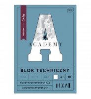 Blok techniczny BIAŁY  Academy INTERDRUK A3 240G