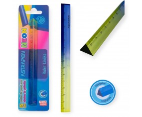Linijka szkolna o trójkątnym przekroju TRANSPARENTNA 15 cm ASTRAPEN Neon