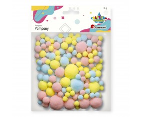 Pompony dekoracyjne kreatywne Titanum Craft Fun 15 g PASTELOWY mix