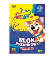 Blok szkolny RYSUNKOWY A4 BIAŁY 100g 20 kartek ASTRINO ASTRA