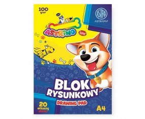 Blok szkolny RYSUNKOWY A4 BIAŁY 100g 20 kartek ASTRINO ASTRA