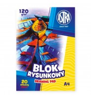 Blok szkolny RYSUNKOWY A4 BIAŁY 120g 20 kartek ASTRA do rysowania