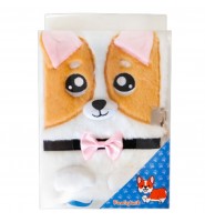 Pamiętnik notes pluszowy WŁOCHACZ z kłódką 3D PIESEK CORGI