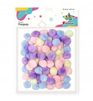Pompony kreatywne dekoracyjne Titanum 22 mm 80 szt PASTELOWE mix