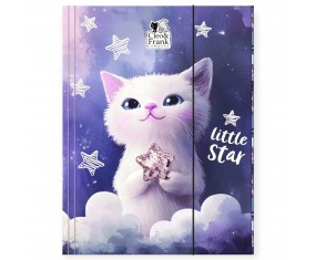 Teczka szkolna A4 z gumką dla DZIEWCZYNKI Cleo Frank Little Star KOTEK