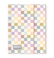 Teczka szkolna z gumką A4 BackUP PASTELOWA w SZACHOWNICĘ kratkę