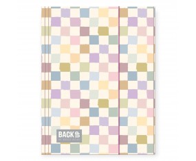 Teczka szkolna z gumką A4 BackUP PASTELOWA w SZACHOWNICĘ kratkę