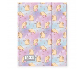 Teczka szkolna z gumką A4 BackUP 8 A 04 KAPIBARA pastelowa dla dziewczynki