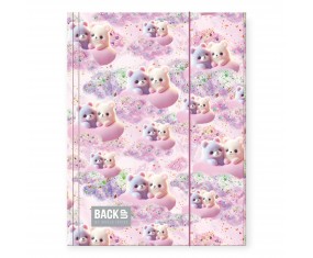 Teczka szkolna z gumką A4 BackUP MISIE chmurki PASTELOWA dla dziewczynki