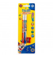 Ołówki grafitowe JUMBO Astra HB trójkątne Z GUMKĄ do NAUKI PISANIA 2 sztuki TEMPERÓWKA