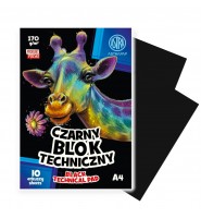 Blok szkolny TECHNICZNY A4 CZARNY MAT 170g 10 kartek ASTRAPAP bezkwasowy