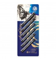 Węgiel PRASOWANY rysunkowy ASTRA Artea 6szt medium hard soft CZARNY
