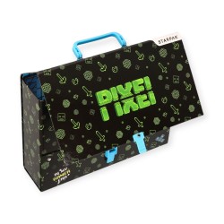 Teczka TWARDA z rączką PIXEL A4 9 cm GRUBA na prace dla CHŁOPCA Starpak