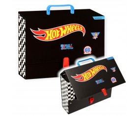 Teczka TWARDA z rączką HOT WHEELS A4 9 cm GRUBA na prace dla CHŁOPCA Starpak