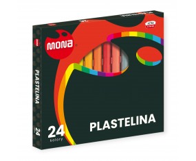 Plastelina szkolna OKRĄGŁA Mona 24 kolory 15g elastyczna dla dzieci