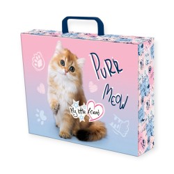 TECZKA plastyczna z rączką GRUBA XL 9 cm szkolna KOTEK CAT PASTEL