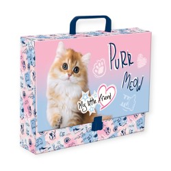 TECZKA plastyczna z rączką GRUBA XL 9 cm szkolna KOTEK CAT PASTEL