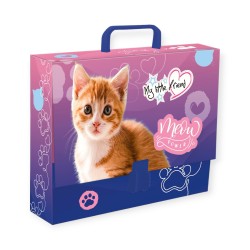 TECZKA plastyczna z rączką GRUBA XL 9 cm szkolna KOTEK CAT PASTEL
