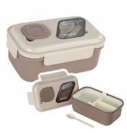 LUNCHBOX śniadaniówka szkolna do pracy BackUP z przegródkami 1,5L sztućce pojemnik