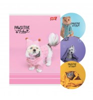 Zeszyt szkolny A5 32k linia podwójna trzy linia DWUKOLORWA Pawsitive Vibes ZWIERZĄTKA 1szt