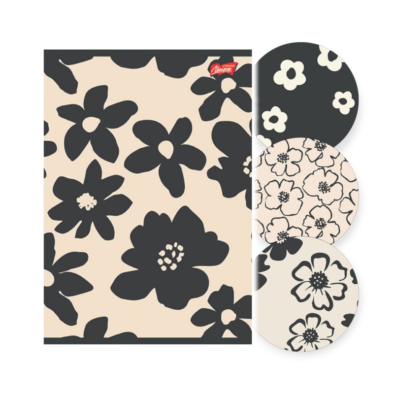 Zeszyt szkolny A5 80 kartek KRATKA Mono Blooms KWIATKI laminowany UV 1 szt mix