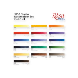 Farby akwarelowe Rosa Studio Plein Air 16 kolorów kostki plener zestaw malarski