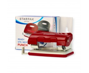 Dziurkacz biurowy szkolny Starpak 25 kartek A4 80 mm BORDOWY