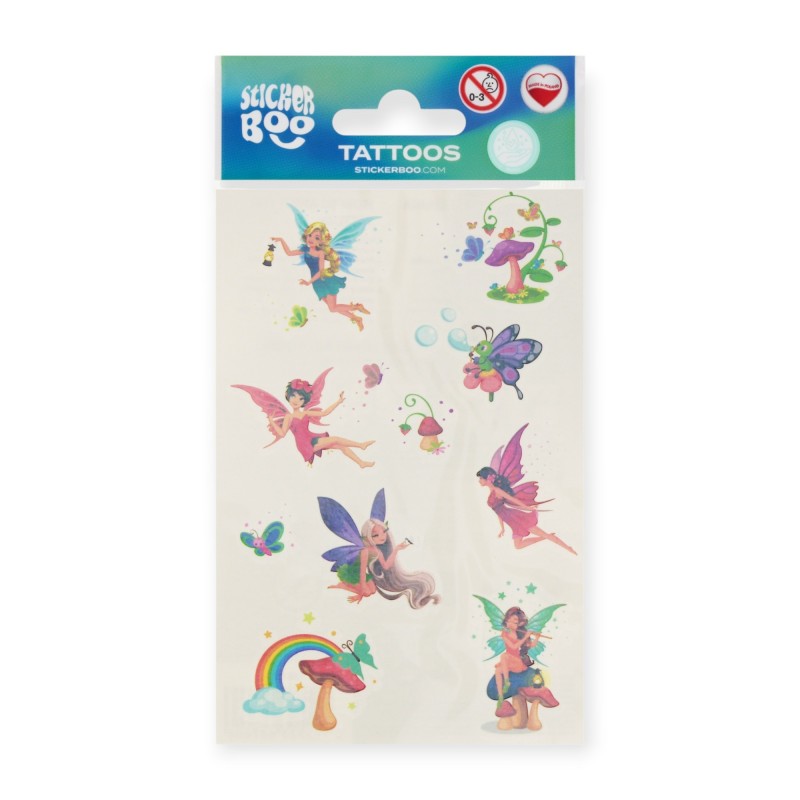 Tatuaże dla dzieci WRÓŻKI STICKER BOO 10x18 cm dla dziewczynki kolorowe