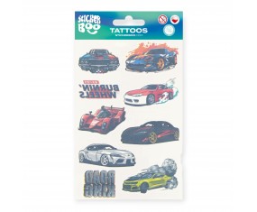 Tatuaże dla dzieci SAMOCHODY STICKER BOO 18x10 cm ZMYWALNE dla chłopca