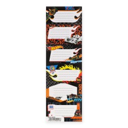 Naklejki nalepki szkolne na zeszyty HOT WHEELS Starpak 6 etykiet papierowe