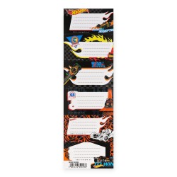 Naklejki nalepki szkolne na zeszyty HOT WHEELS Starpak 6 etykiet papierowe