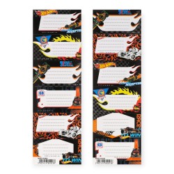 Naklejki nalepki szkolne na zeszyty HOT WHEELS Starpak 6 etykiet papierowe