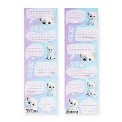 Naklejki nalepki szkolne na zeszyty CUTE KITTY KOTEK Starpak 6 etykiet papierowe