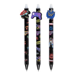 Zestaw 3X długopis WYMAZYWALNY ŚCIERALNY dla CHŁOPCA GAMER OPAKOWANIE WKŁADÓW Happy Color